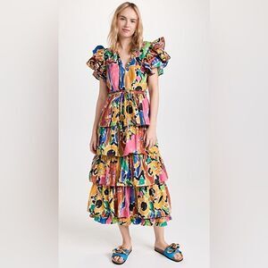 Love The Label
V Neck Ruffle Maxi Dress with Belt